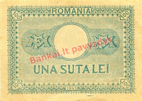 100 Lėjų banknoto galinė pusė