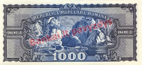 1000 Lėjų banknoto galinė pusė