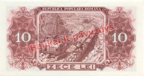 10 Lėjų banknoto galinė pusė