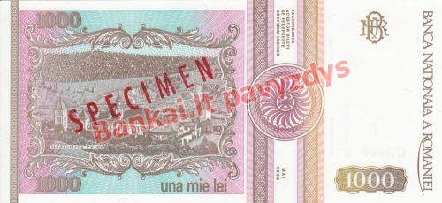 1000 Lėjų banknoto galinė pusė