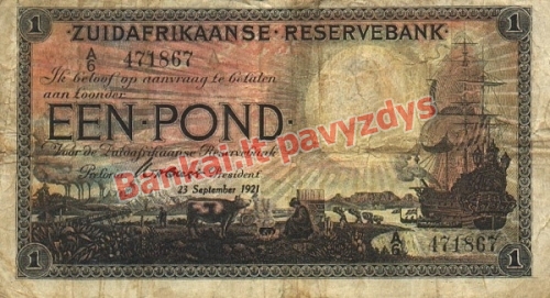 1 Svaro banknoto galinė pusė