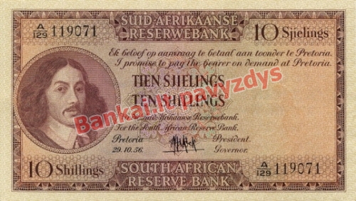 10 Šilingų banknoto priekinė pusė