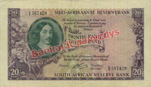20 Randų banknoto priekinė pusė