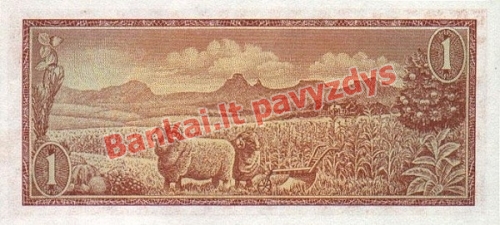 1 Rando banknoto galinė pusė