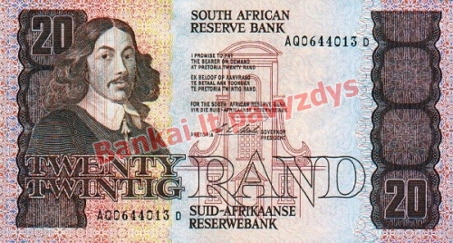 20 Randų banknoto priekinė pusė