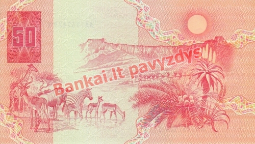 50 Randų banknoto galinė pusė