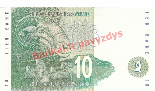 10 Randų banknoto galinė pusė
