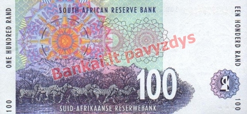100 Randų banknoto galinė pusė