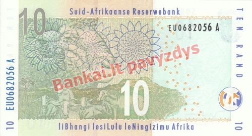 10 Randų banknoto galinė pusė