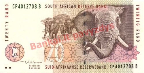 20 Randų banknoto priekinė pusė