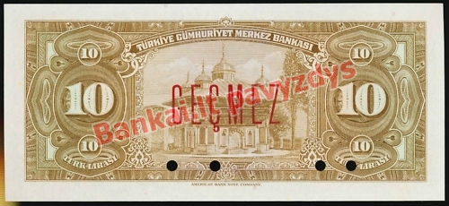 10 Lirų banknoto galinė pusė