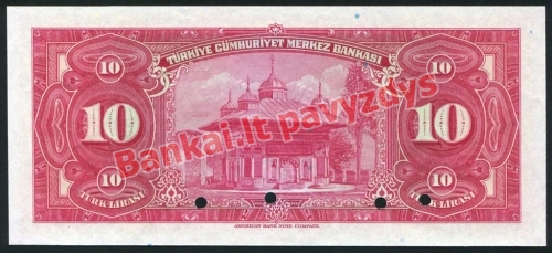 10 Lirų banknoto galinė pusė