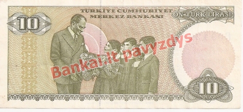 10 Lirų banknoto galinė pusė