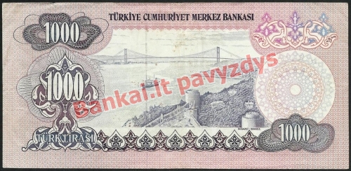 1000 Lirų banknoto galinė pusė