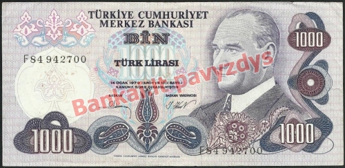 1000 Lirų banknoto priekinė pusė