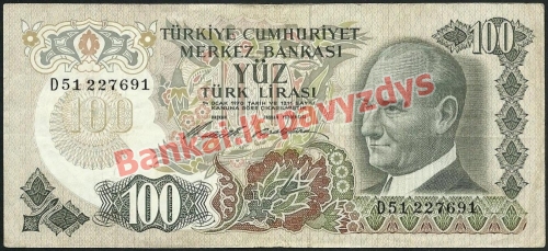 100 Lirų banknoto priekinė pusė