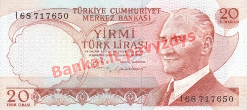 20 Lirų banknoto priekinė pusė