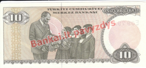 10 Lirų banknoto galinė pusė