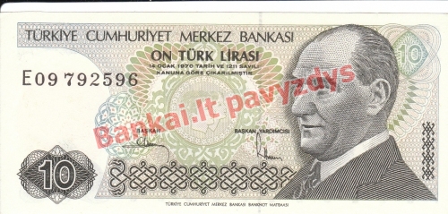 10 Lirų banknoto priekinė pusė