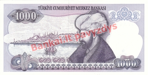 1000 Lirų banknoto galinė pusė