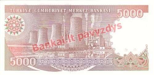 5000 Lirų banknoto galinė pusė