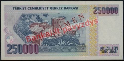 250000 Lirų banknoto galinė pusė