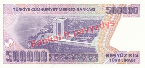 500000 Lirų banknoto galinė pusė