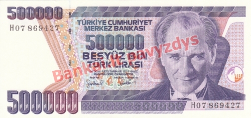 500000 Lirų banknoto priekinė pusė