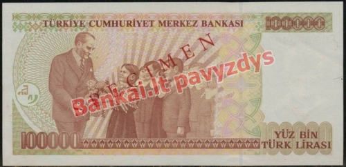 100000 Lirų banknoto galinė pusė