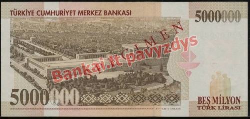 5000000 Lirų banknoto galinė pusė