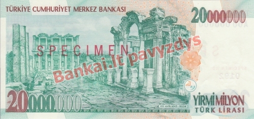 20000000 Lirų banknoto galinė pusė