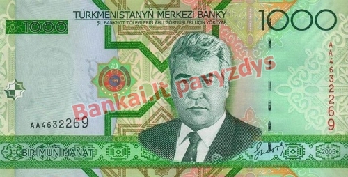 1000 Manatų banknoto priekinė pusė
