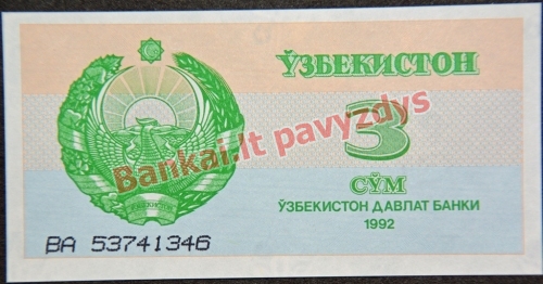 3 Sumo banknoto priekinė pusė