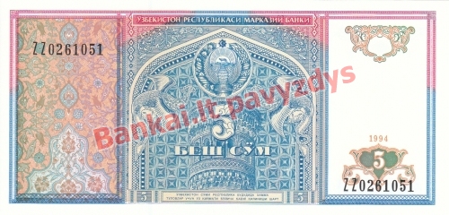 5 Sumo banknoto priekinė pusė