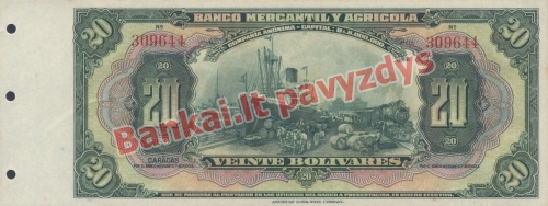 20 Bolivarų banknoto priekinė pusė