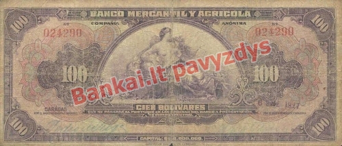 100 Bolivarų banknoto priekinė pusė