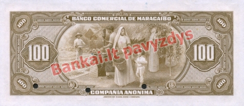 10 Bolivarų banknoto galinė pusė