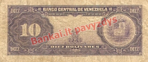 10 Bolivarų banknoto galinė pusė
