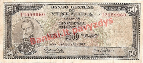 50 Bolivarų banknoto priekinė pusė