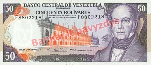 50 Bolivarų banknoto priekinė pusė