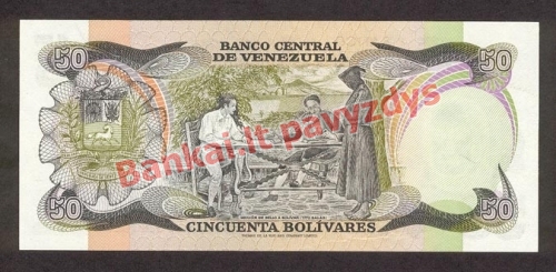 50 Bolivarų banknoto galinė pusė
