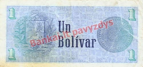 1 Bolivaro banknoto galinė pusė