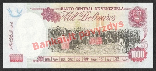 1000 Bolivarų banknoto galinė pusė