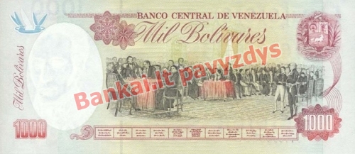 1000 Bolivarų banknoto galinė pusė