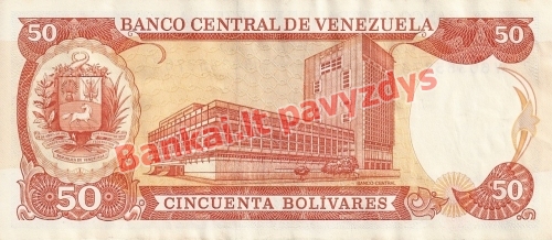 50 Bolivarų banknoto galinė pusė