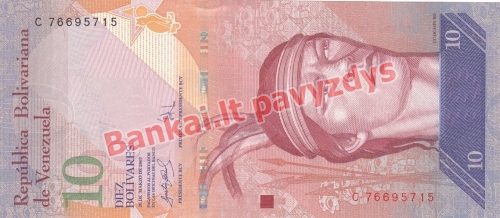 10 Bolivarų banknoto priekinė pusė