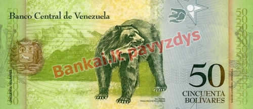 50 Bolivarų banknoto galinė pusė