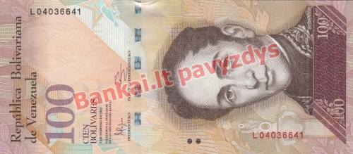 100 Bolivarų banknoto priekinė pusė