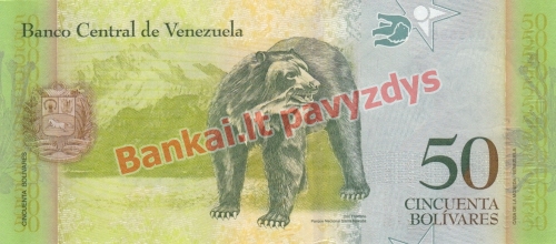 50 Bolivarų banknoto galinė pusė