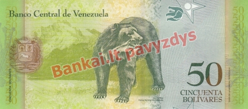 50 Bolivarų banknoto galinė pusė